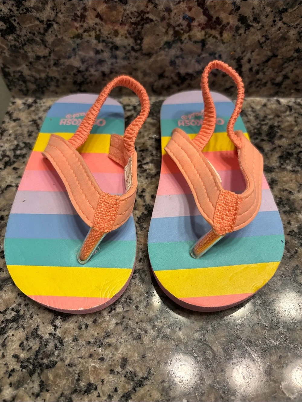 Osh Kosh Rainbow Flip Flop Sandals - Toddler size S (5-8)